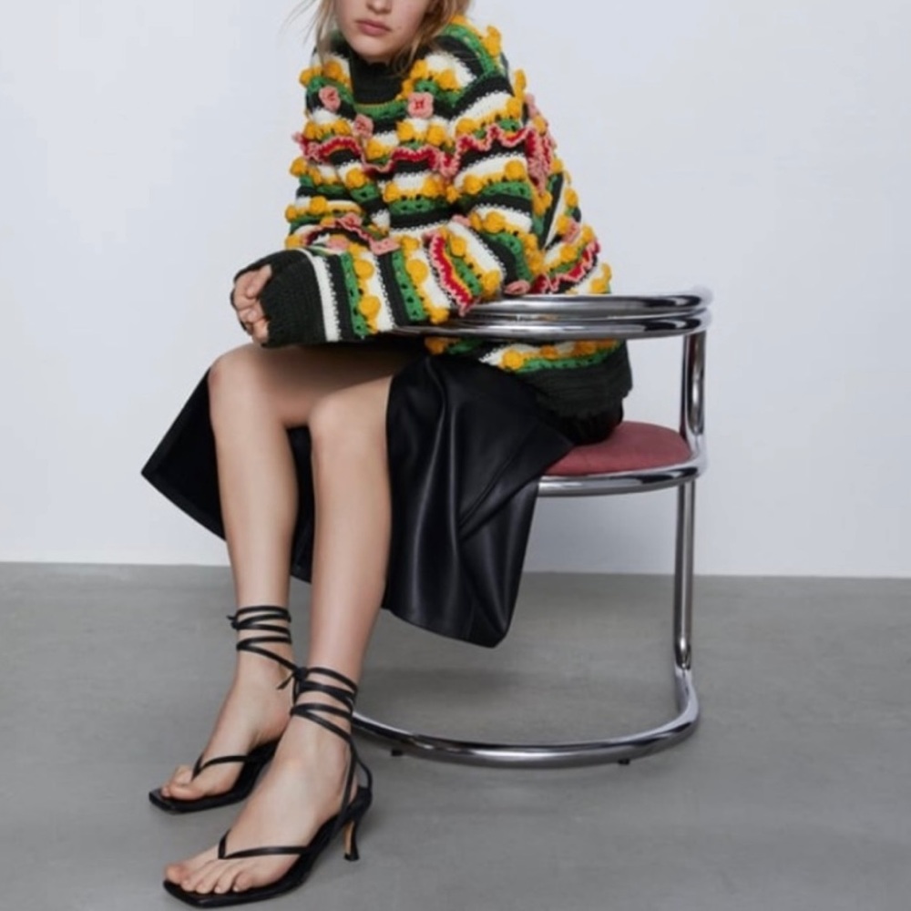 Zara Embellished Cable Knit Sweater
